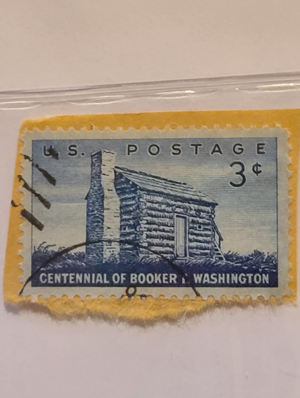 Vintage Blue and Cream Booker T. Washington Centennial Stamp For SALE